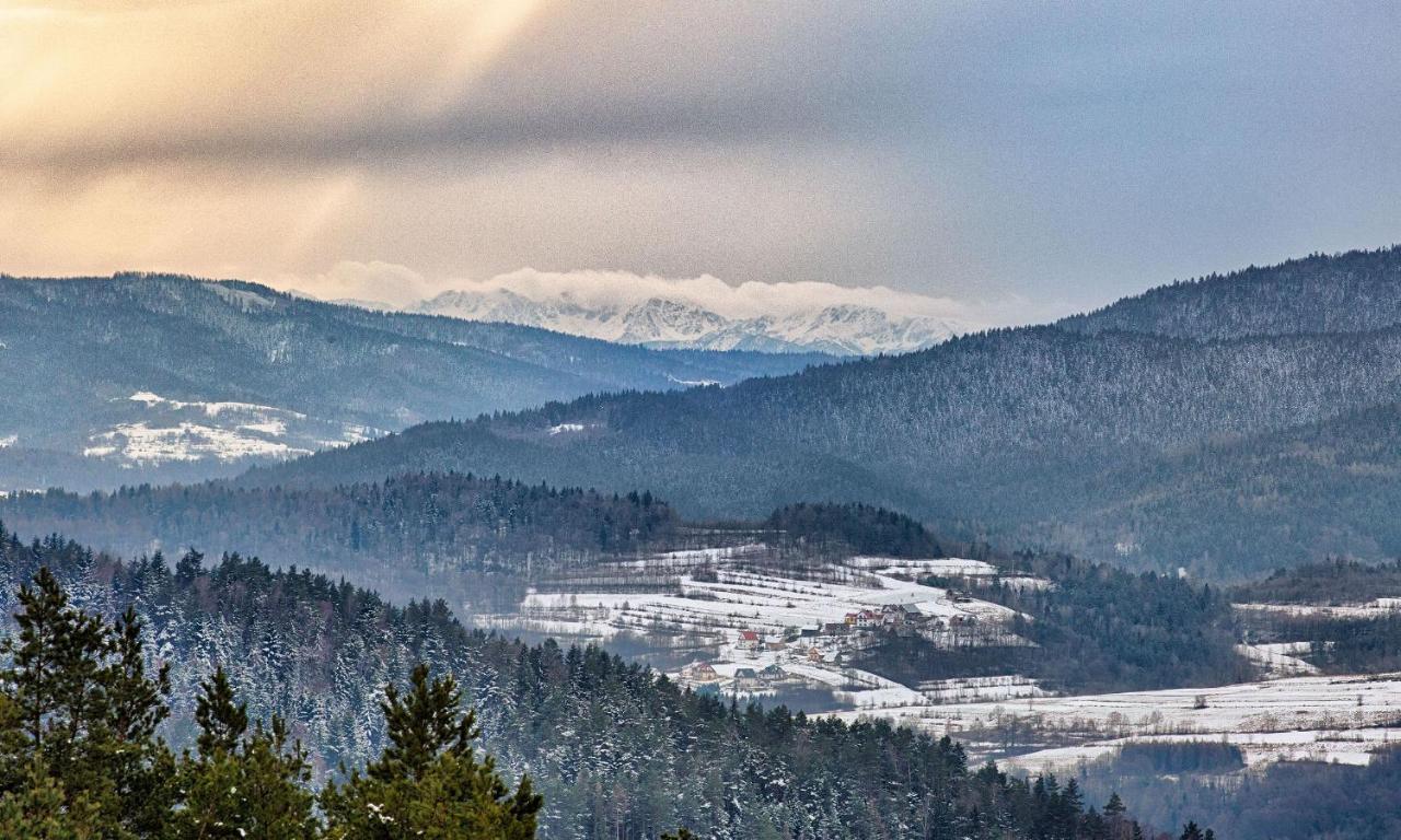 Sloneczny Chelm - Apartamenty W Gorach, Prywatna Sauna Jacuzzi Balia W Cenie, Spa, Grill, Stok Narciarski Myslenice, Sciezki Rowerowe, Rzeka Raba, Widok Na Tatry Kültér fotó